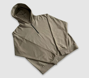 Sudadera con Capucha y Media Cremallera para Hombre, Corte Regular, Color Sólido, Transpirable, de Algodón Tejido, con Estampado Digital, Ropa Casual de Otoño - Product Image 2