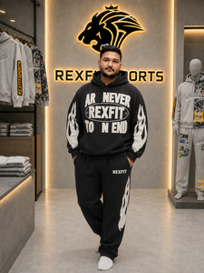 Unisex Streetwear Zipper <b>Hooded</b> <b>Fleece</b> Tracksuit Regular Fit 100% Cotton Hoodie Sweatpants Set Casual Two Piece Eco-Friendly - Product Image 4