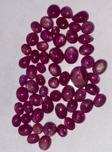 Lot de 59 cabochons en rubis étoilé rouge naturel, 246,90 carats |   Pierre précieuse authentique en rubis étoilé, vente en gros pour la bijouterie - Product Image 3