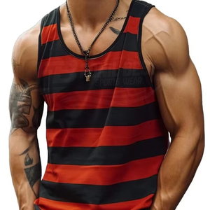 Camisetas sin mangas de punto retro de verano para hombre, transpirables, con estampado 3D, para fitness, sin mangas, cuello redondo, de secado rápido, deportivas - Product Image 1