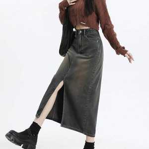 OEM 2026 <b>Plus</b> <b>Size</b> Womens Wrap <b>Skirt</b> Summer Natural Waist <b>Denim</b> Jeans <b>Long</b> <b>Skirts</b> - Product Image 1