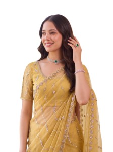 Ropa de India y Pakistán hecha a mano, con lentejuelas, perlas y bordados de alta calidad, precio al por mayor, sari para fiestas. - Product Image 3