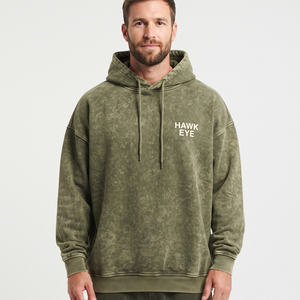 Sudadera con capucha para hombre, de algodón lavado, estilo acid wash, talla grande, hombros caídos, forro polar, estilo oversize, casual, streetwear - Product Image 5