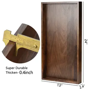 Plateau de service en bois de haute qualité avec support pliable, idéal pour l'hôtellerie et la restauration, sûr et pratique. - Product Image 5