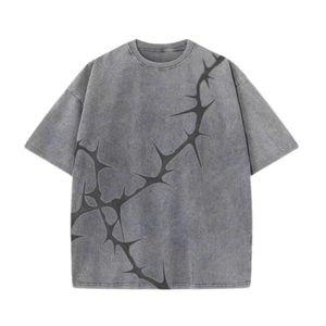 Camiseta extragrande de algodón pesado con gráfico de bruja de pantalla de seda moda de lavado ácido de Halloween - Product Image 4