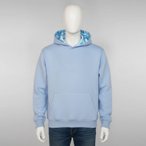 Sweat à capuche vert forêt pour homme, coupe oversize, en molleton, décontracté, en mélange de coton, avec poche kangourou, style streetwear - Product Image 4
