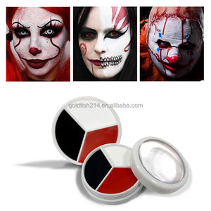 Payaso Blanco Negro Rojo Rueda de maquillaje Crema de efecto especial Pintura facial mezclable para Goths Joker Zombie Vampire Skeleton - Product Image 4