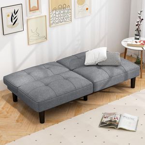 Adjustable Backrest Convertible <b>Folding</b> Futon Sofa <b>Bed</b> 6-Position with Durable Convertible Design - Product Image 4