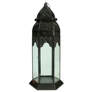 Lanterne en fer avec découpes décoratives pour la décoration de la maison - Product Image 1