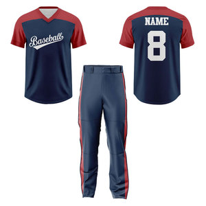 Uniforme de Béisbol Personalizado con Cuello en V, Uniforme de Equipo Personalizado, Tela de Malla, OEM ODM - Product Image 2