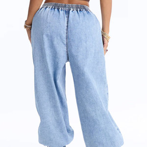 Newest Style Lady Bubblywear Pant Lose and <b>Fitting</b> Size Woman Denim Pant Womens Clothing <b>Black</b> Quantity Custom Pant Cotton Jeans - Product Image 6