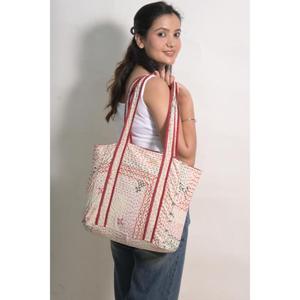 Sac fourre-tout vintage indien en coton Kantha, fait main, style bohème, sac à bandoulière pour femme, sac de courses - Product Image 1