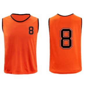 Camiseta Deportiva Naranja sin Mangas Número 8, Transpirable, de Poliéster, Unisex, Uniforme de Equipo para Adultos, Impresión Personalizada, Detección de Agujas - Product Image 1