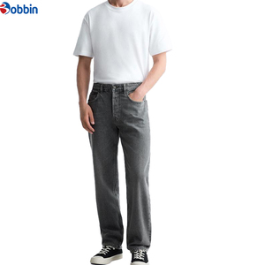 กางเกงยีนส์ทรงหลวมสไตล์วินเทจแบบสั่งตัด กางเกงยีนส์ทรงตรงสไตล์สตรีทแฟชั่นสำหรับผู้ชาย กางเกงลำลองวินเทจแบบฟอกสี - Product Image 3