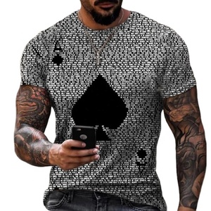 2026 New Arrival Men's Heavyweight Vintage T-Shirt High Quality Digital Printing Polyester/Cotton Short Sleeve Regular Fit - Product Image 4