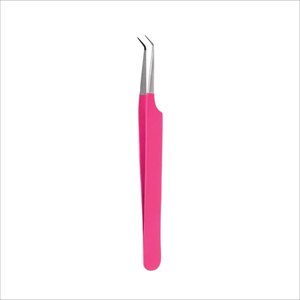 Pinzas Profesionales para Extensión de Pestañas, Curvadas, Color Rosa Bebé, con Punta de Diamante, Acero Inoxidable, Marca Privada, Punta de Fibra, Volumen, Logotipo Personalizado - Product Image 3