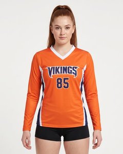 Dernier design, vente en gros, maillot de volley-ball pour femmes, logo personnalisé, polyester, manches longues, respirant, vêtements de sport d'entraînement - Product Image 4