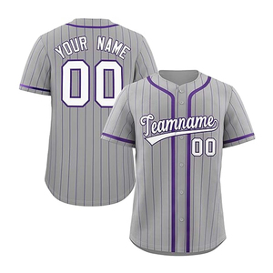 Maillot de baseball OEM à manches courtes, vierge, économique, en gros, broderie, 100% polyester, respirant, col en V, bretelles réglables, World Jersey - Product Image 1