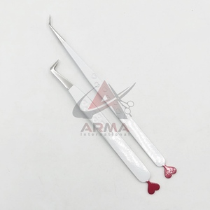 Pince à cils isolante à 45 degrés, en acier inoxydable durable, à pointe fine, avec revêtement en poudre blanche, à 90 degrés, très vendue - Product Image 2