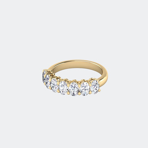 1.40CTW Oval Cut Lab Grown Diamond Prong Set 18K Gold Half-Eternity Luxury Ring - Product Image 1