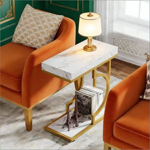 Modern End <b>Table</b> with Metal Frame <b>Narrow</b> C <b>Coffee</b> <b>Table</b> Bedside <b>Table</b> - Product Image 2