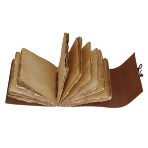 Handmade Vintage Genuine Leather Bound A5 Notepad Gift Men Women Deckle Edge Paper Antique Brass C <b>Lock</b> Flap Cover - Product Image 4