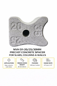 Espaciador de Hormigón Prefabricado NVH D1-20/25mm para Refuerzo de Losas, Columnas y Paredes - Product Image 2