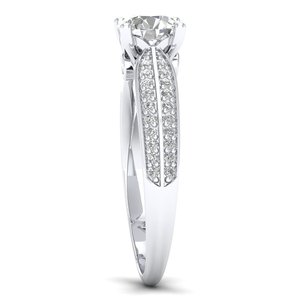 Bague solitaire REYES en argent sterling 925 plaqué or blanc 14 carats avec moissanite taille ronde 0,94 ct – Prix usine de gros – Bijoux fins - Product Image 3