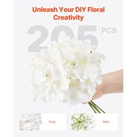 Bunga Sutra Putih Realistis 205 Pcs Grosir Tangkai Hydrangea Palsu DIY Buket Pernikahan Dekorasi Bridal Shower Model