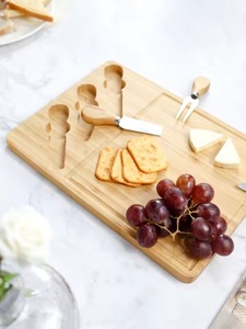 Tabla de cortar de madera de acacia, bandeja rectangular para servir queso, tabla de picar con utensilios para servir - Product Image 3