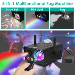 Macchina del fumo da 600W 6000CFM con telecomando wireless, sfera da discoteca RGB, 8 effetti di luce colorati, ghiaccio secco - 8000 ore di intrattenimento - Product Image 2