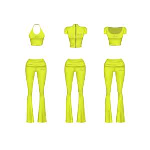 2026 Women 2 Piece Pink Outfit Set Casual <b>High</b> Waist Flare Pants with Halter Crew Neck Zip up Crop Top Lounge Wear - Product Image 1