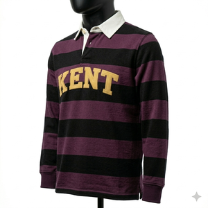 Polo de rugby en molleton de coton premium avec broderie appliquée, manches longues, épais, pour hommes, personnalisable OEM ODM, vente en gros - Product Image 2