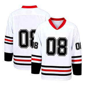 เสื้อฮอกกี้น้ำแข็งแบบซับลิเมชั่นสั่งทำขายส่ง พร้อมชื่อและหมายเลข ออกแบบเองได้ สำหรับฝึกซ้อม ชุดทีม OEM - Product Image 1