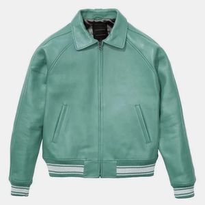Vestes bomber en cuir vintage personnalisées pour hommes, broderie TF OEM, tissu en toile pour l'hiver - Product Image 3