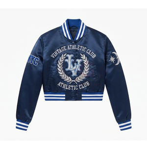 Chaqueta Bomber Ligera de Satén Bordado para Mujer, Diseño Sólido, Impermeable y Transpirable, Colección de Invierno para Exteriores - Product Image 5