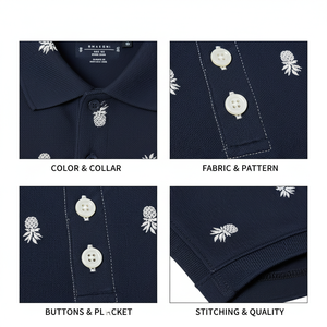 Conjunto de Verano de Lujo para Hombre, Estilo Ejecutivo, Camiseta Polo Bordada de Manga Corta, Camiseta Casual Antiarrugas con Estampado - Product Image 5