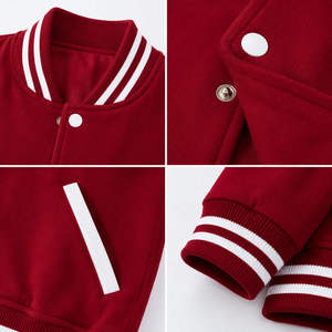 Veste universitaire rouge pour homme, couleur unie, boutonnée, col rabattu, style décontracté, coupe classique, pour l'automne - Product Image 5