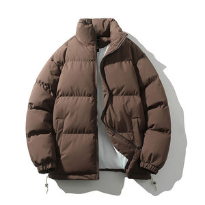 Unisex Casual Winter Puffer Bomber <b>Jacket</b> <b>Men</b> Zipper Closure Thick <b>Warm</b> Windproof 100% Down - Product Image 5