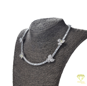 Collier élégant en argent sterling 925 avec diamants de laboratoire sertis à griffes, style tennis, bijoux fins - Product Image 2