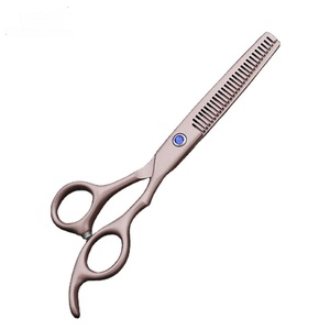 Tijeras Profesionales para Adelgazar el Cabello, Acero Inoxidable 4Cr13, Punta Afilada, 30 Dientes, para Diestros, Mango de Goma, Mango Largo, Uso en Salón - Product Image 1