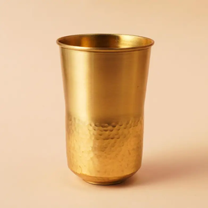 Tasse à eau vintage en cuivre, gobelet imprimé fait main, écologique, pour boissons ayurvédiques, vaisselle de cuisine, cadeau de fête - Product Image 1