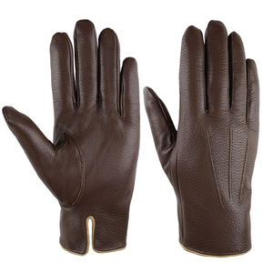 Gants en cuir chauds d'hiver de haute qualité pour hommes, gants de conduite en cuir, vente en gros, OEM disponible, prix d'usine - Product Image 1