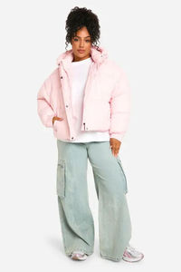 Doudoune matelassée oversize rose pâle personnalisée pour femme avec doublure en fausse fourrure, idéale pour l'hiver - Product Image 5