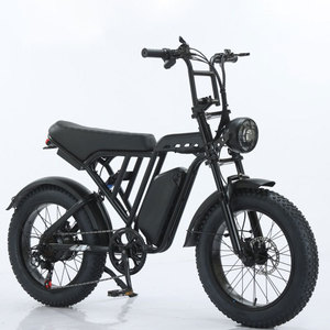 Bicicleta eléctrica de montaña deportiva con neumáticos de nieve retro 20*4, batería de litio de 48V 15AH, doble suspensión, frenos de disco dobles. - Product Image 3