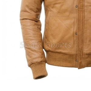 OEM Custom Winter Fashion <b>Shearling</b> <b>Bomber</b> Leather <b>Jackets</b> for Men With Custom Made Logo Design In Low Price - Product Image 4