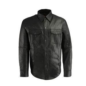 Chemises en cuir confortables pour hommes, matériau durable et doux, coupe légère, idéales pour le bureau et le quotidien - Product Image 5