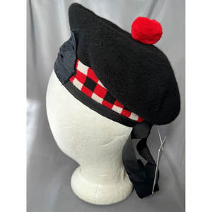 Chapeau écossais classique Balmoral en laine pure à 100 %, noir/blanc/rouge, chapeau élégant des Highlands 2026 - Product Image 4