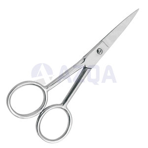 Tijeras para cutículas de acero inoxidable al por mayor, con punta afilada y acabado satinado, para cortar cutículas de dedos de manos y pies, herramienta de manicura y pedicura. - Product Image 2