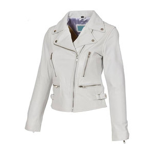 Nouvelle arrivée : veste en cuir véritable respirante pour femme, logo personnalisé, motif uni, rembourrage en coton teint, hiver - Product Image 1